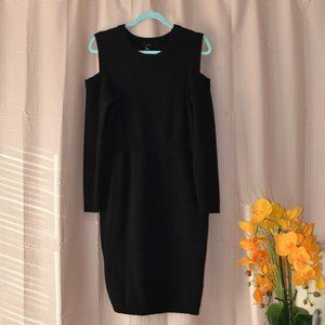 NWT Torrid Black Ribbed Cold Shoulder Sweater Dress 1X